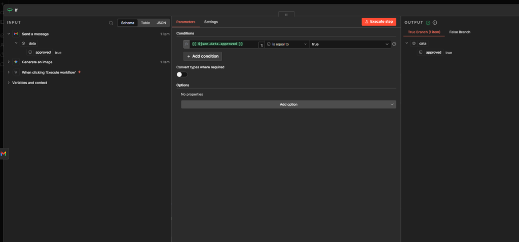 n8n if node routing approve and disapprove outcomes from human in the loop